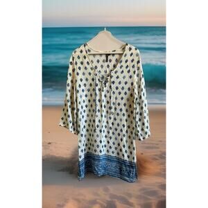 Swim Suit Coverup Dress Pullover Stretch Fairy Resort Wear Size L Pacific Beach